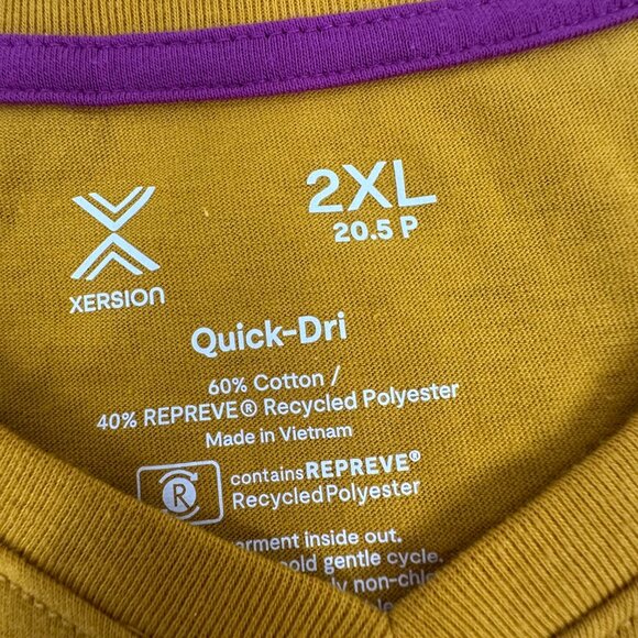 NEW! Xersion Big Girls T-Shirt "Power Of Me" 2XL Cotton‎ Blend Quick Dry V-Neck - Picture 2 of 7